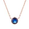 Simply Small Round 1 Carat Cubic Zirconia Pendant Necklace For Women Girls Rose Gold Colorful Crystal Chain On Neck Jewelry N388