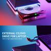 External Disc Drive with Color Lighting USB3.0 Type C Port 24X Burning Fast Speed Data Transfer for PC Laptop