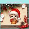 Christmas Acrylic Cat Car Cute Design Holiday Vehicle Accessories Decor Interior