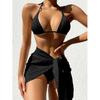 Sexy Bikinis Women Swimsuit 3 Pieces Bikini Set Halter Cover Up Brazilian Swimwear Female Beach Wear Bathing Suits Biquini