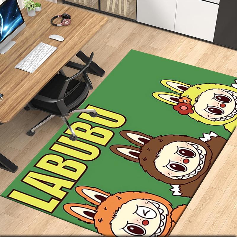 Labubu Printed Carpet, for Office Chair Living Room Bedroom Kitchen Room Decor Gifts.