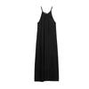 Summer New Product Women's Clothes Seaside Vacation Style Ruched Decoration Hanging Collar Midi Skirt Long Dress 6929187
