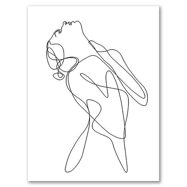 1 шт. настенное украшение постер спальня декор для комнаты абстрактные простые украшения для дома линии лицо холст картины постеры картинки без рамки