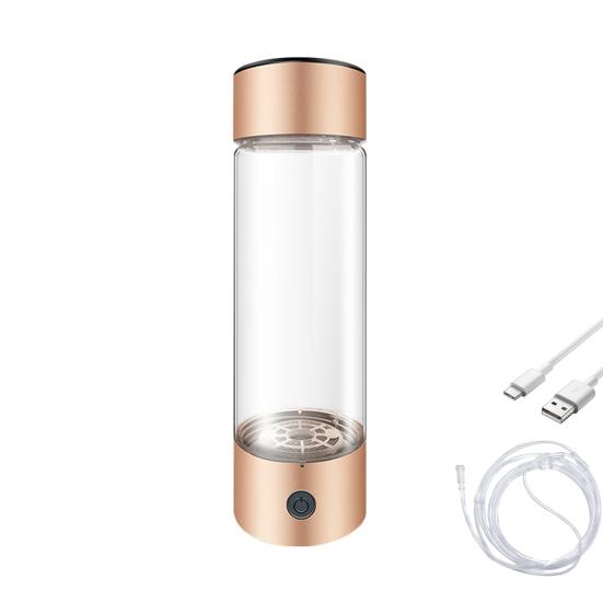 Portable Hydrogen Rich Water Cup Leak-proof Transparent Glass Water Bottle Hydrogen & Oxygen Separation Smart Water Kettle for Outdoor Travel