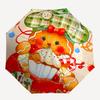 1pc Christmas Gingerbread Man Automatic Folding Umbrella, Portable 3-Fold Design with 8-Bone Iron Frame, Perfect for Fans, Travelers, Daily Use, and F