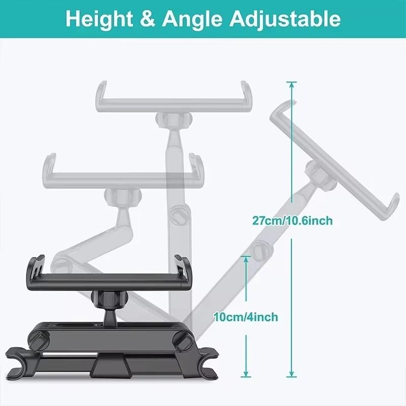 Universal 360° Swivel Car Headrest Holder for Tablets and Phones 4-11 Inch, Fits iPad Air and Similar Devices