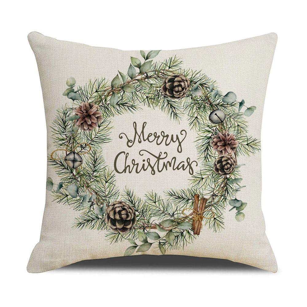 New Year Cartoon Christmas Decorations Christmas Pillowcase Polyester Cushion Cover Pillow Cover