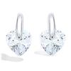 [F6169] - Silver 'Crystal Heart' Silver Earrings (rhodium-plated) - 10x7 Mm
