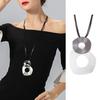 Dual Round Hoop Multi Layers Extended Length Adjustable Portable Lightweight Stainless Decorative Necklace Clothes