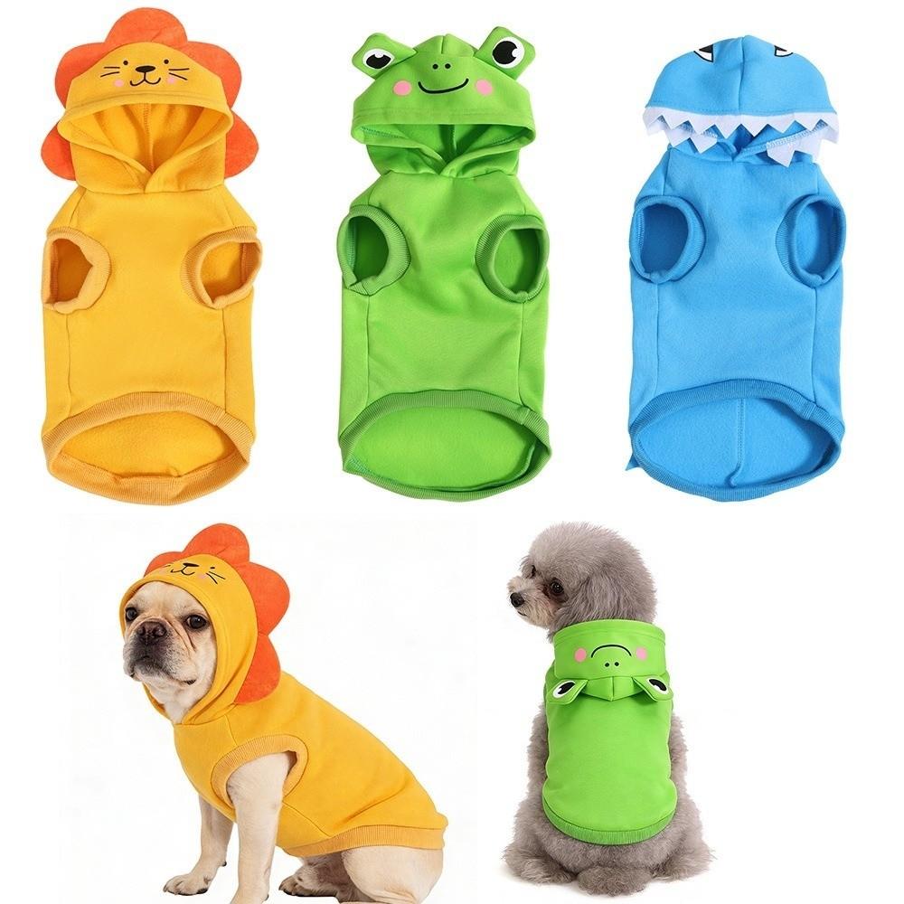 Funny Animals Frog Cosplay Dog Hoodies Shark Lion Comfortable Pet Dog Hoodie Thicken Lovely Style Puppy Clothing Coat