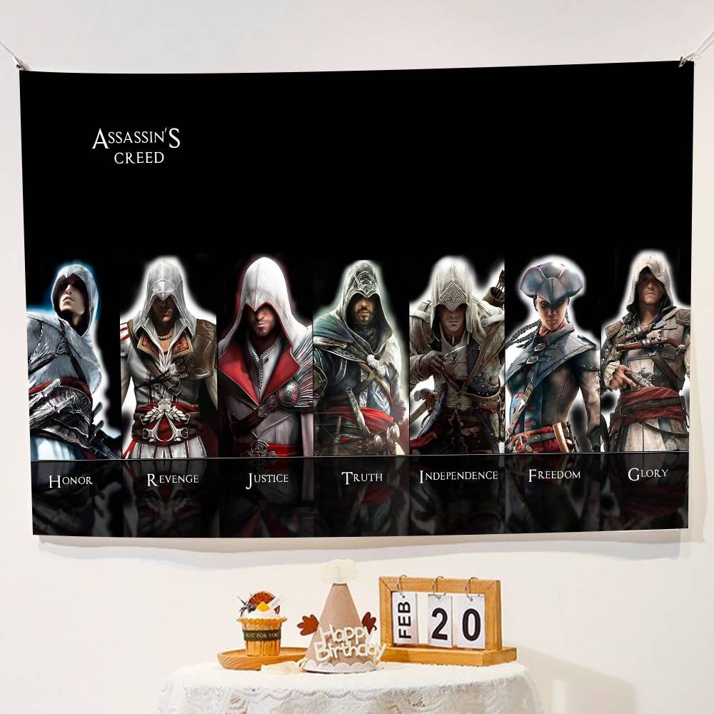 А- Assassin's Creed Большой Баннер Планеты Фон Декорации для Вечеринки по Случаю Дня Рождения Гобелен Декор Комнаты