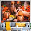 Bedroom Living Room Decor Mystic Pumpkin Haunted House Witch Aesthetics Wall Hanging Wall Decor Home Decor Halloween Tapestry
