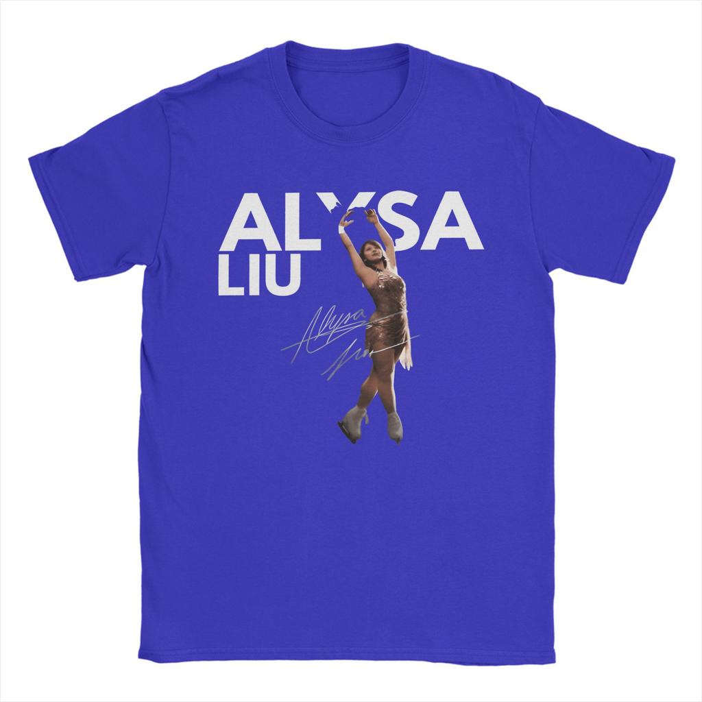 Винтажные футболки Alysa Liu USA Skating для унисекс с круглым вырезом, хлопковые футболки с коротким рукавом, идея для подарка, одежда