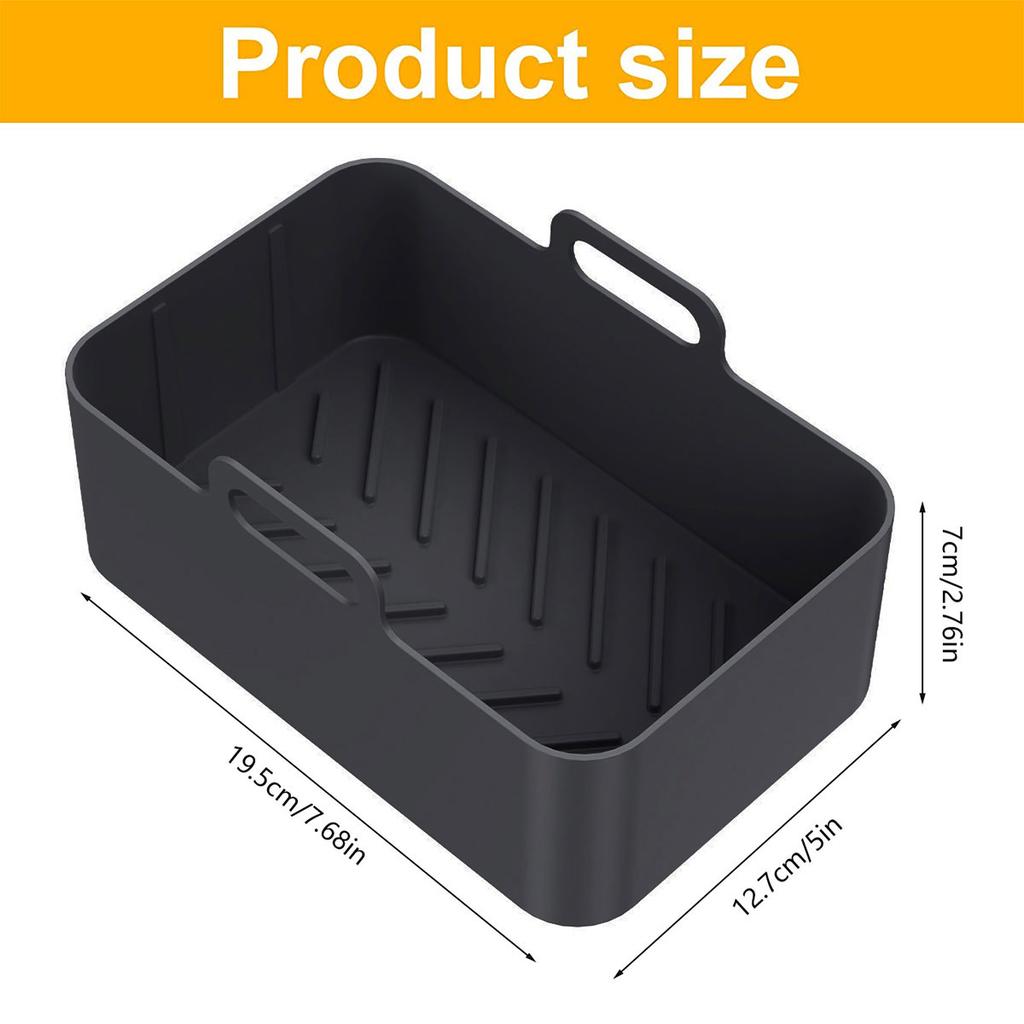 Air Fryer Silicone Tray Rectangle Oven Baking Tray Basket Reusable Liner Insert Dish For Ninja Foodi Fryer Pan Accessories