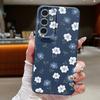 Тонкий матовый чехол из ТПУ с цветочным принтом для Samsung S25 Ultra S24 FE S23 S22 A16 A15 A56 A55 A36 A35, кожаная текстура, мягкий, ударопрочный, однотонный чехол для телефона