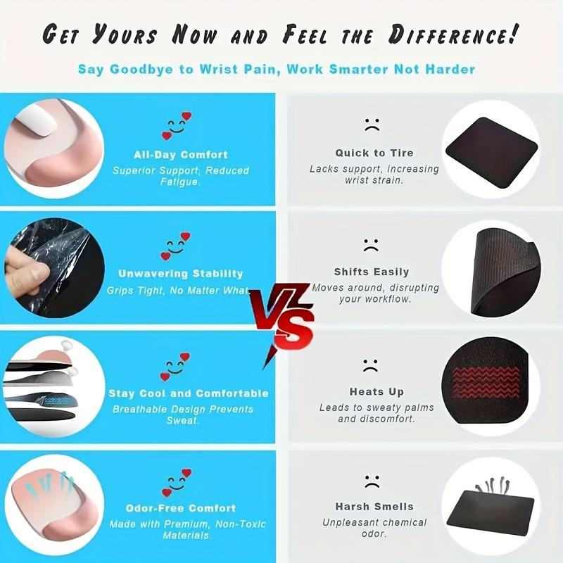 Ergonomic Mouse Pad with Gel Wrist Support - Premium Lycra Fabric, Non-Slip, Perfect for Laptops & Desktops, Ideal for Office