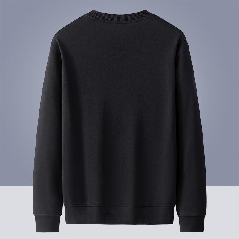 Septwolves Men's Embroidered Terry Round Neck Long Sleeve T-Shirt