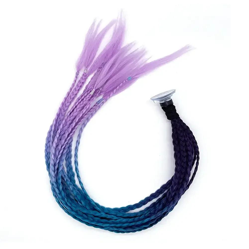 Дреды для шлема, косички для мотоцикла, грязная косичка, градиентная синтетическая косичка с присоской