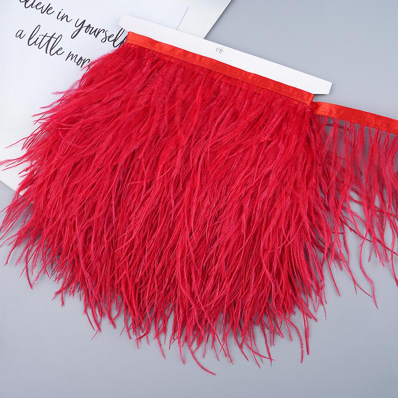 Diy Handmade Accessories Colorful Ostrich Feather Cloth Edge Decorative Accessories Clothing Accessories Wedding Skirt