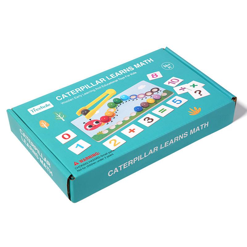 Wooden Caterpillar Counting Bead Puzzle For Child Parent Interaction
