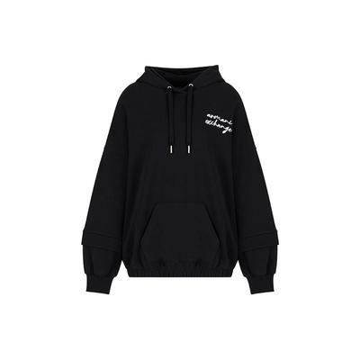 FW23 Повседневная толстовка с капюшоном и принтом из букв Женская толстовка Черный 6RYM72-YJBRZ-1200