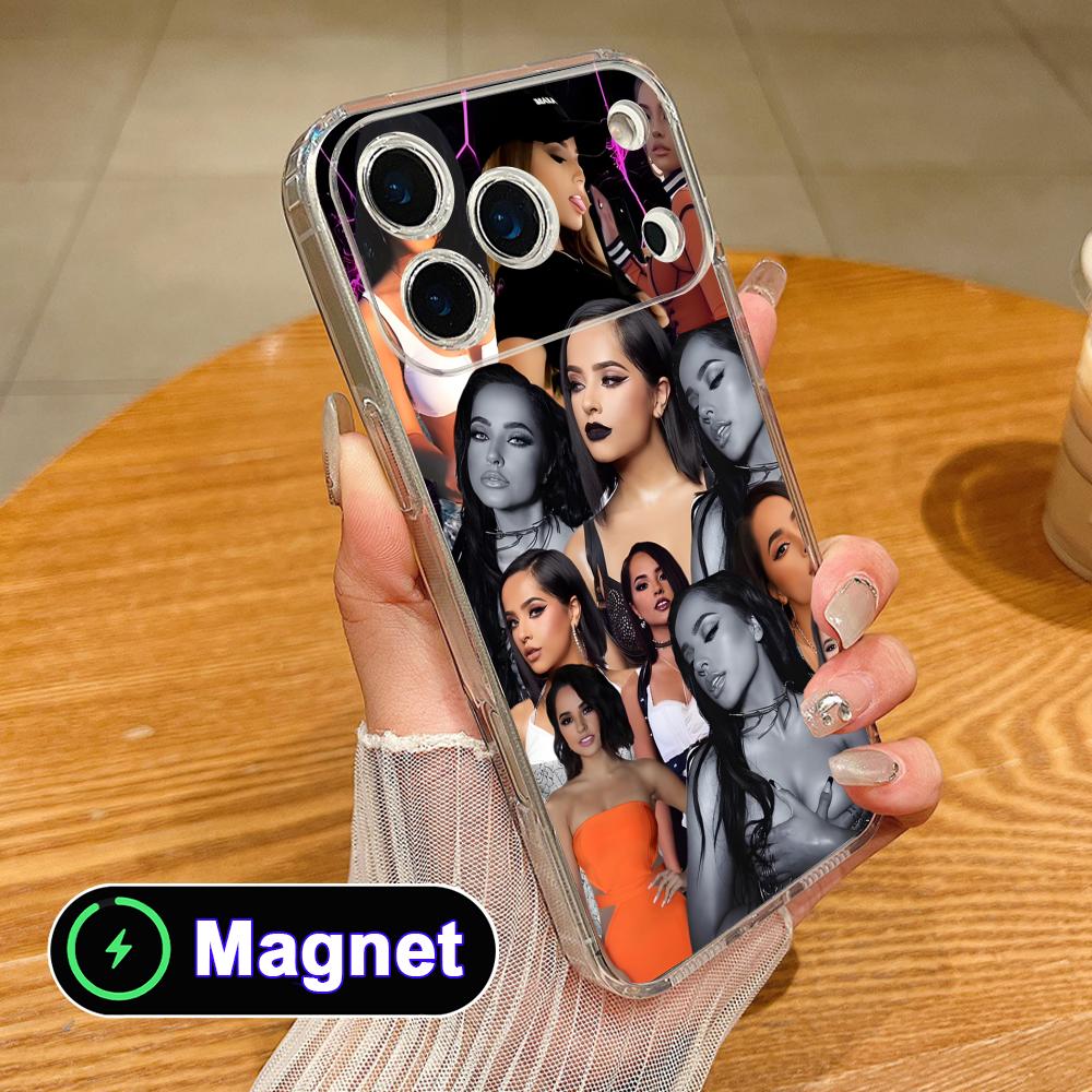 Модный прозрачный чехол Becky G из ТПУ с поддержкой MagSafe для iPhone 17 16 15 14 13 12 11 Air Pro Max Plus Mini, цветной чехол