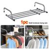 Раскладная сушилка для одежды из нержавеющей стали, регулируемая, подвесная рейка для балкона 50-158 см, напольные стойки-органайзеры для одежды