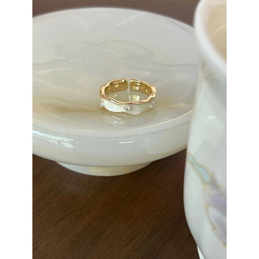 Французское ретро синее кольцо-бабочка, чувство дизайна, темперамент, личность, простое, холодное чувство, универсальное кольцо