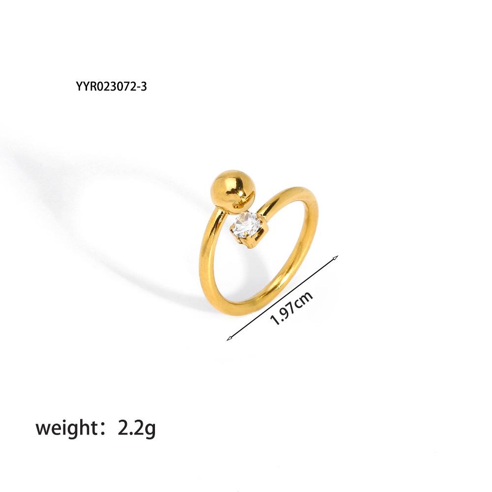 Женское легкое роскошное простое стильное кольцо, персонализированное, из нержавеющей стали, креативный дизайн, золотое кольцо с шариком, циркониевое кольцо для женщин, украшения, забавные подарки