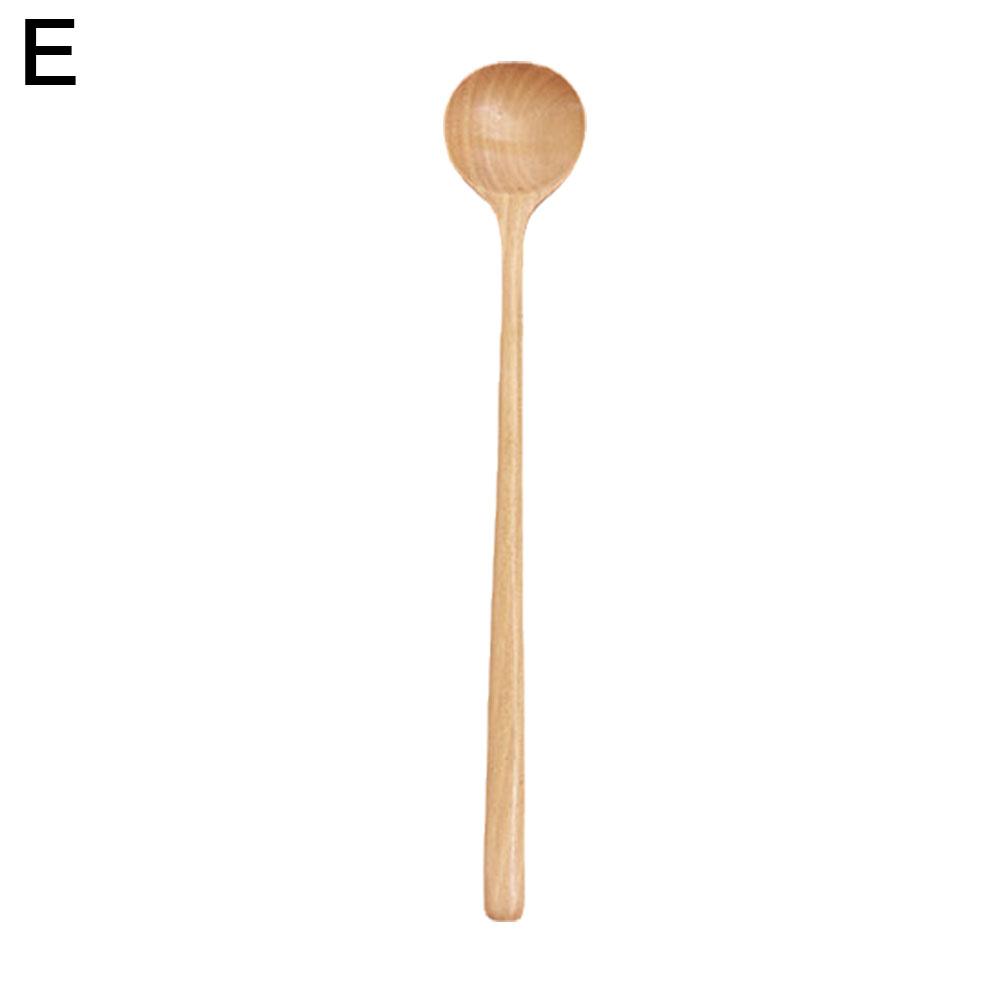 Long Handled Wooden Stirring Spoon Natural Wood Soup Tableware Cooking Honey Coffee Spoon Mixing Spoon Household Soup Spoon4