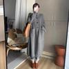 Sweaters Coat Cardigan for Women Autumn Winter Large Size Vintage Loose High-neck Long Sleeve Knit Long Sweaters Jacket