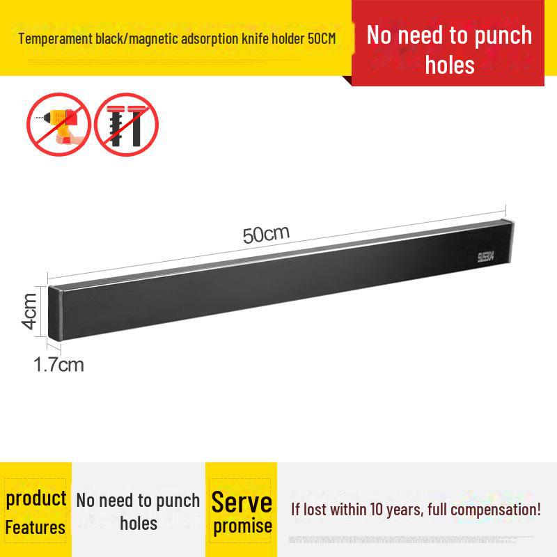 Магнитная подставка для кухонных ножей из нержавеющей стали, настенное крепление и хранение без проколов