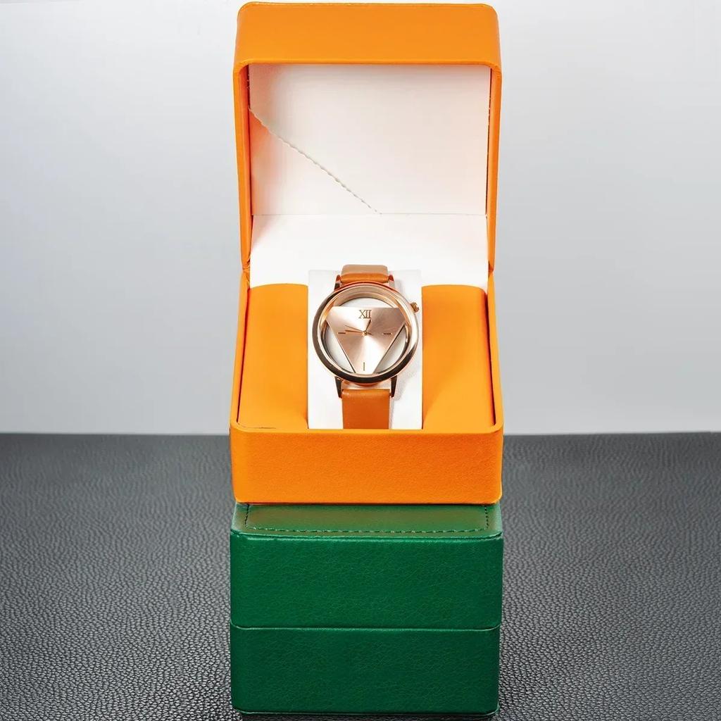 Watch Storage Box PU Leather Single Watch Display Case Wristwatch Holder Travel Jewelry Watch Organizer with Pillow Gift