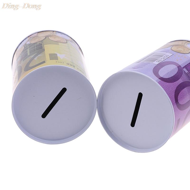 Жестяной цилиндр Копилка Евро Доллар Фото Коробка Бытовая Копилка Украшения Дома Копилки