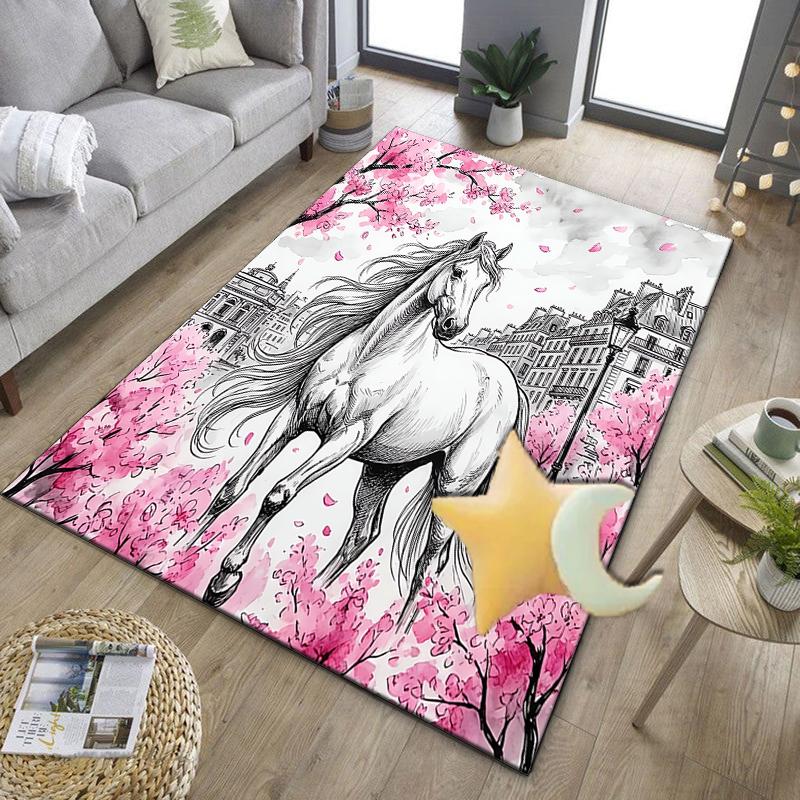 American Freedom Horse Office Rug Chair Mat, Entryway Carpet, Suitable for Front Door, Bedroom, Living Room, Desk, Holiday Gift