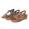 2024Ladiesshoes Bohemian новые модные босоножки со стразами на платформе и танкетке женские туфли
