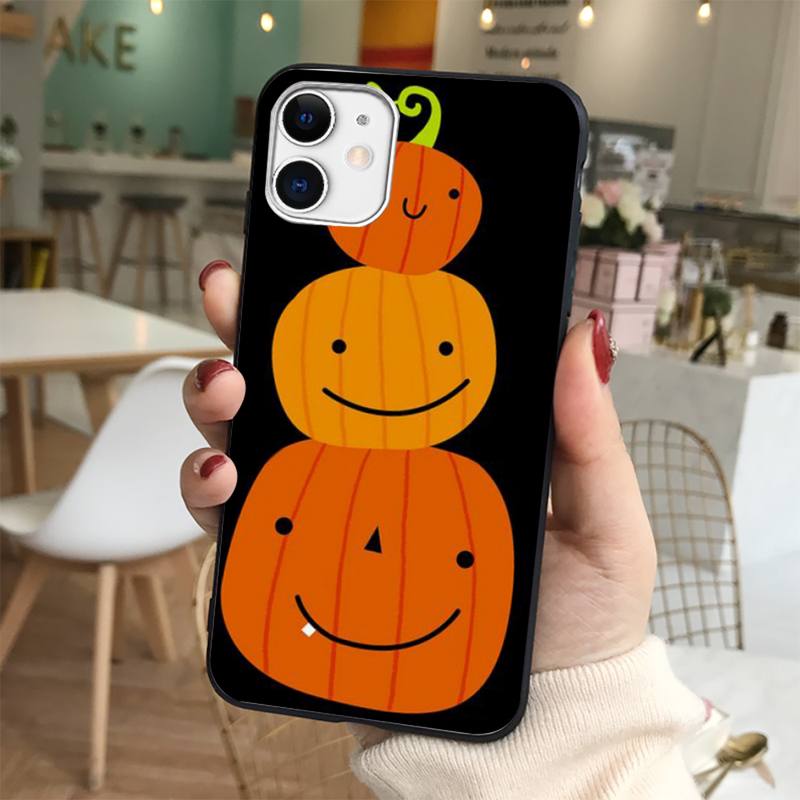 Pumpkin happy autumn fall leaves Phone Case for iphone 13 8 7 6 6S Plus X 5S SE 2020 XR 11 12 mini pro XS MAX