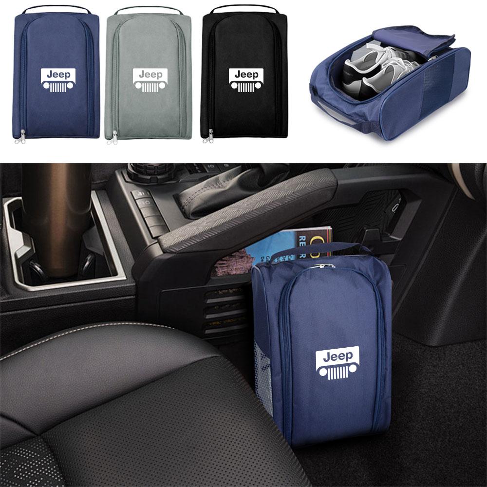 Car Emblem Shoes Storage Bag Organizer Interior Accessory Auto Styling For Jeep Grand Cherokee Wrangler Renegaed Compass JPB JK AMP1