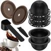5Pcs Reusable Vertuo Pods for Nespresso Machine, Coffee Capsule with 2 Silicone Lids 1 Spoon and Bru