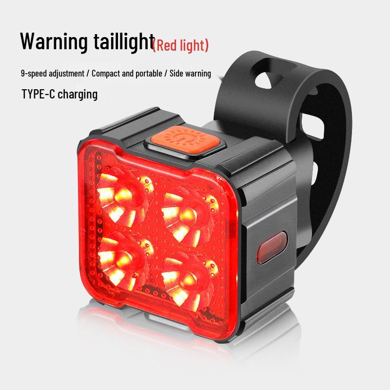 Rechargeable High-Beam Bike Light Set: Front Flashlight & Rear Taillight for Night Cycling