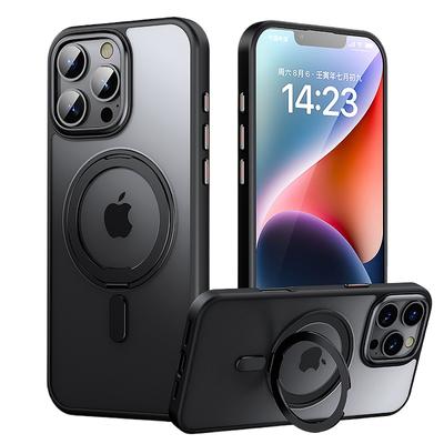 Роскошный магнитный чехол-подставка на 360° для iPhone 15 Pro Max 15Plus, металлическая кнопка, защитная крышка объектива для iPhone, чехол для iPhone