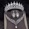 Банкетный набор для вечеринки, хрустальные свадебные украшения, наборы с короной, ожерельем, серьгами, свадебные наборы для женщин, роскошные диадемы, наборы с ожерельем, мода