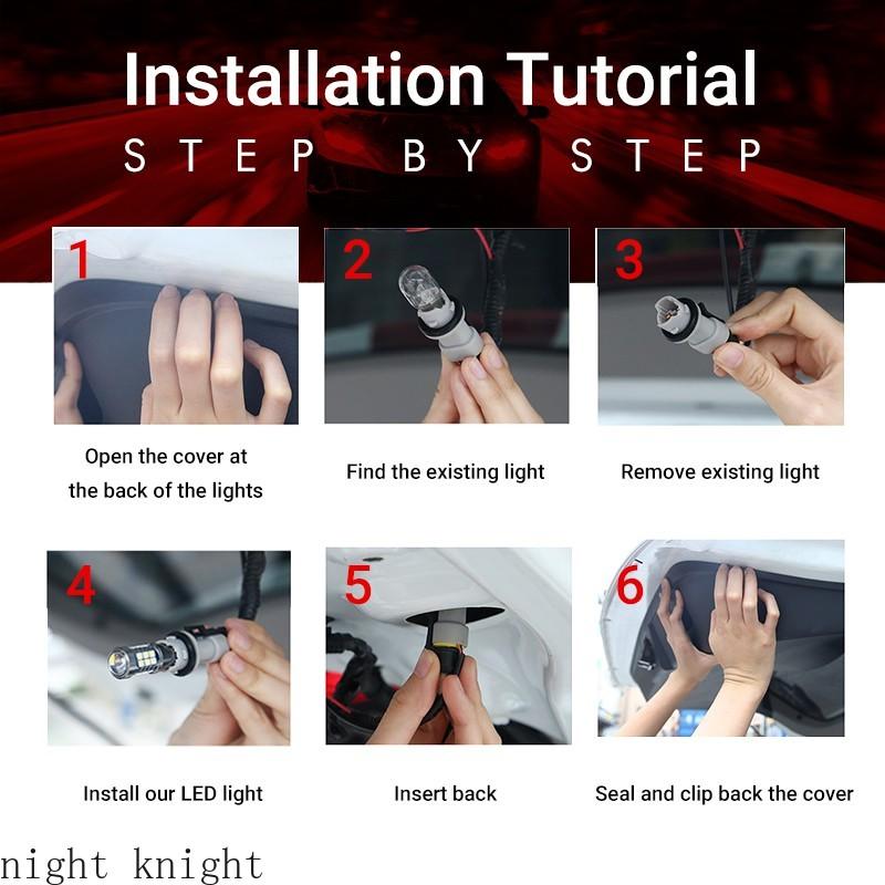 2Pcs Car LED Reversing Light with Strobe Lights for Three Times and Then Always On T15 W16W T20 7740 W21W 1156 P21W Brake Light Steering Bulb