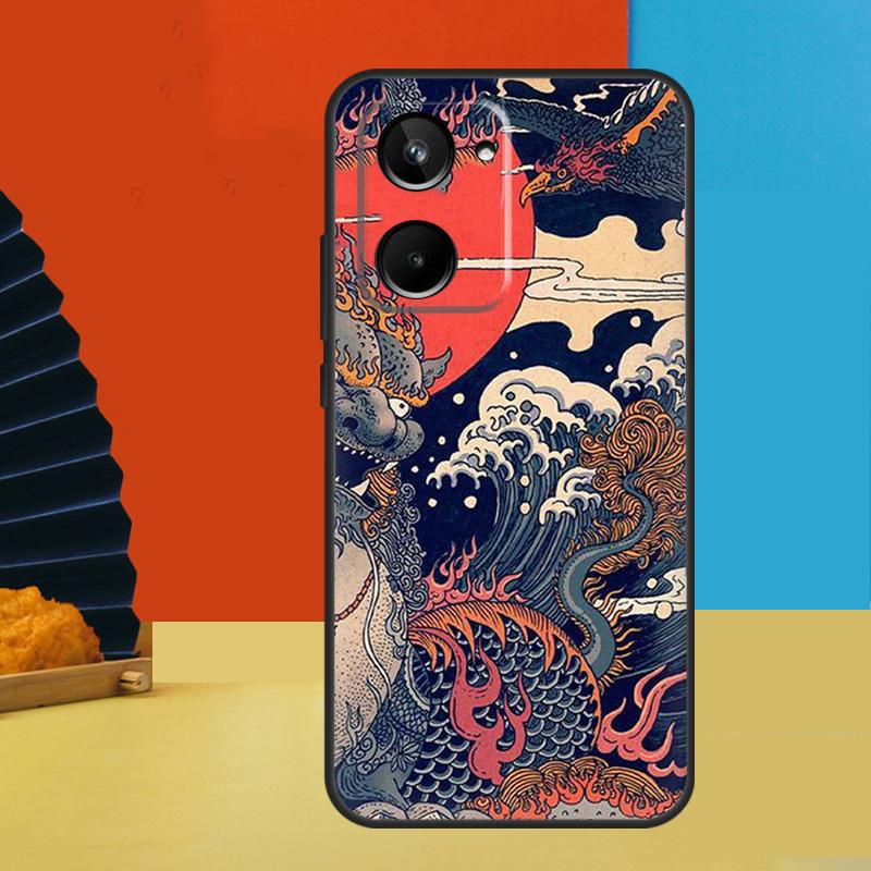 Японская Великая волна в Канагаве Для Realme 15 Pro 10 11 12 13 14 Pro Plus GT6 GT7 C51 C53 C55 C61 C63 C65 C67 C71 C75 Чехол
