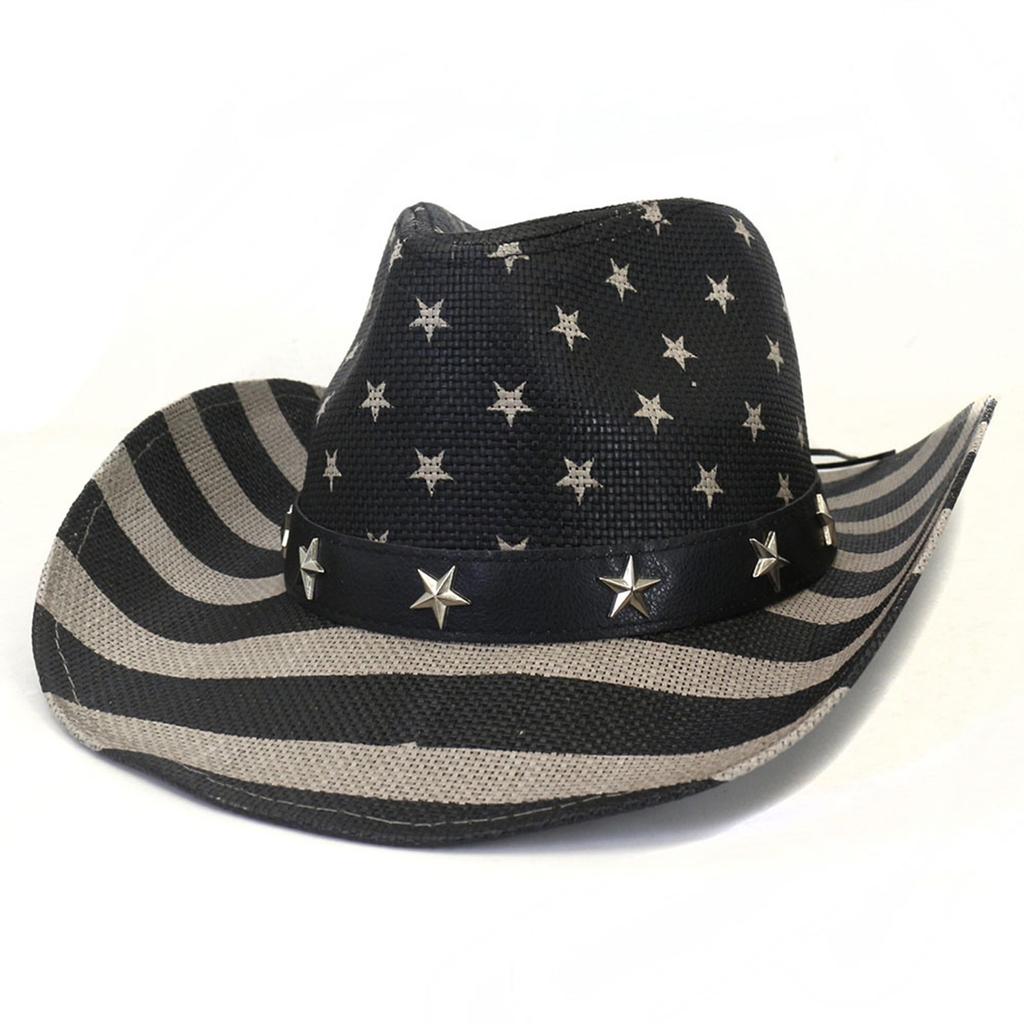 Мужская винтажная ковбойская шляпа с американским флагом США в стиле вестерн Shape-It