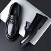 Осенняя деловая повседневная кожаная обувь мужская кожаная высококлассная мужская обувь ленивая на одной педали свадебные лоферы трендовая универсальная