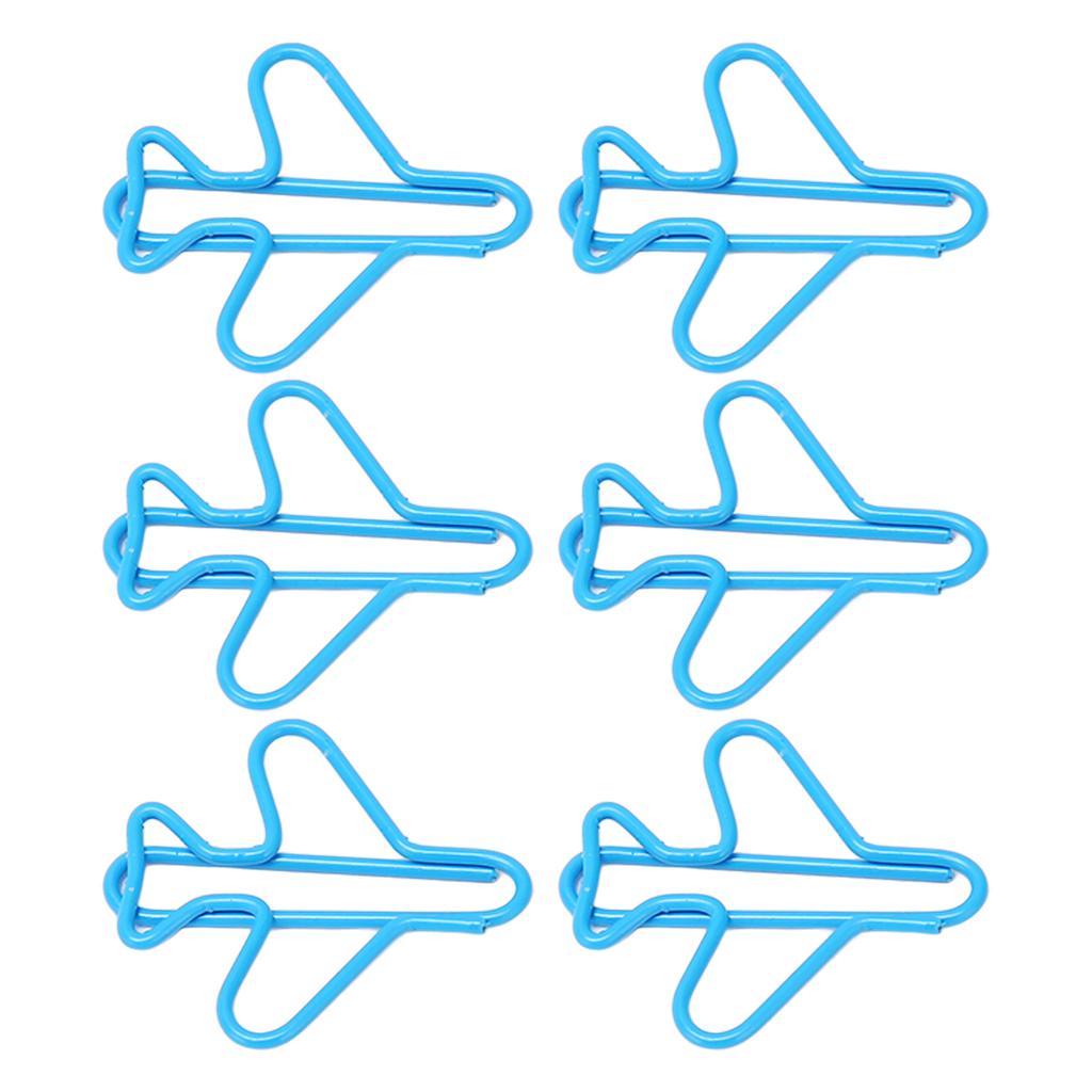 100Pcs Cute Paper Clips Plane Shape Design Covered Wire Bright Color Paperclips for Scrapbook Card Papercraft