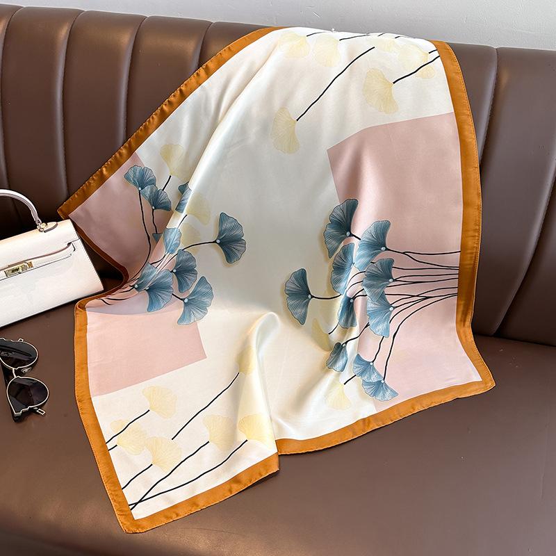 Модные платки, шейные шарфы, женские маленькие шали, бандана, платки на голову 70 см