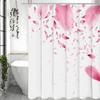 Pink Petal Shower Curtain, Bathroom Decorative Shower Curtain, Waterproof Shower Curtain with Hooks