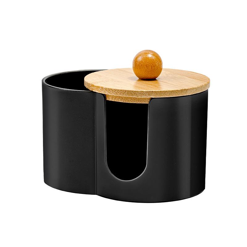 Портативный держатель для ватных палочек с двумя отверстиями, современный круглый контейнер для хранения косметики для ватных дисков и спонжей для макияжа